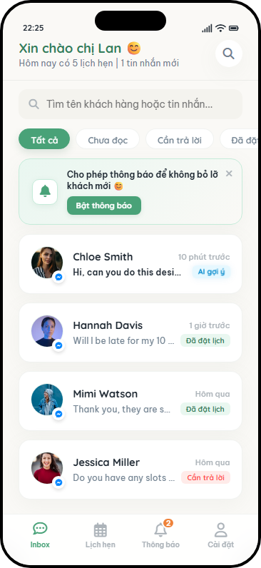 Nonla Messenger Inbox List
